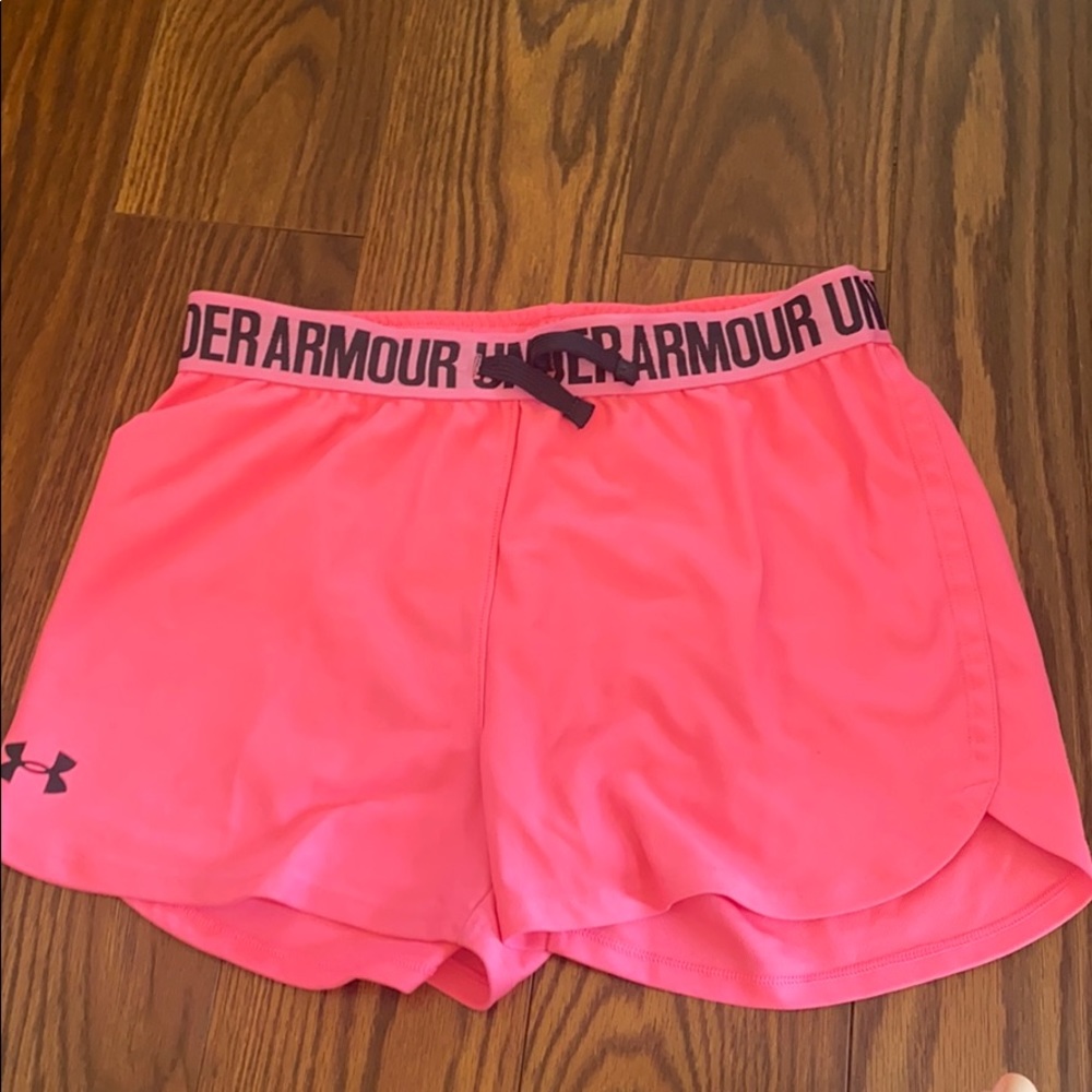 Girls pink under armor shorts
